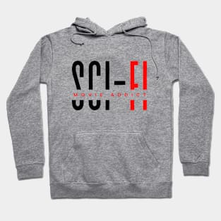 Sci-fi movie addict black & red typography design Hoodie